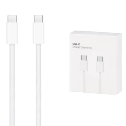 Cavo dati telato compatibile Type-C/Type-C (Blister - Bianco)