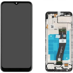 Display LCD Originale Samsung Service Pack A03s SM-A035G Con frame Bla