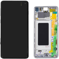 Display LCD Originale Samsung Service Pack S10 SM-G973F Con frame Whit