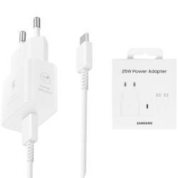 Kit Alimentatore 25W + Cavo dati (Blister - Type C/Type C - Bianco)